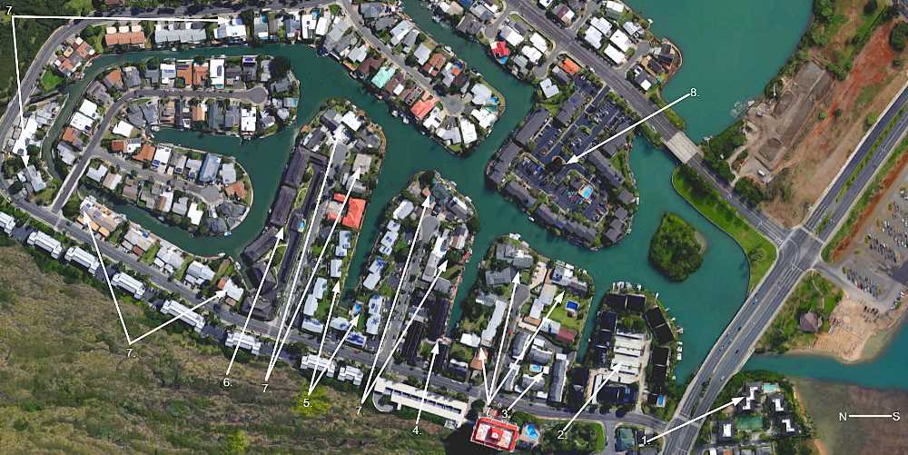 Various Hawaii Kai Marina Front Townhomes On Map