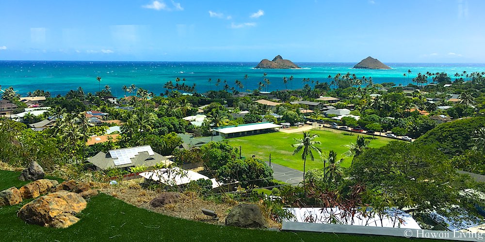 View from Lanikai Hillside of Ocean & Mokulua Islands